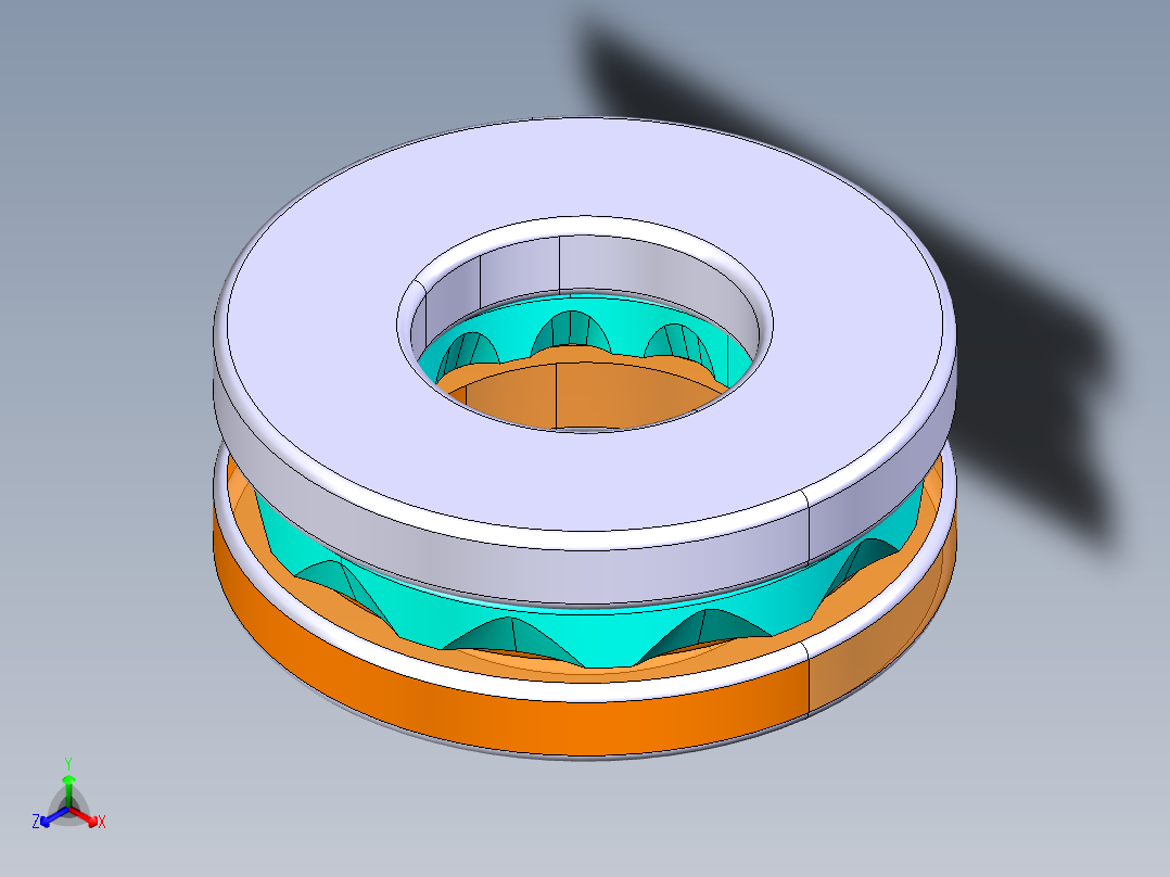 平面推力球轴承51202正等轴测图