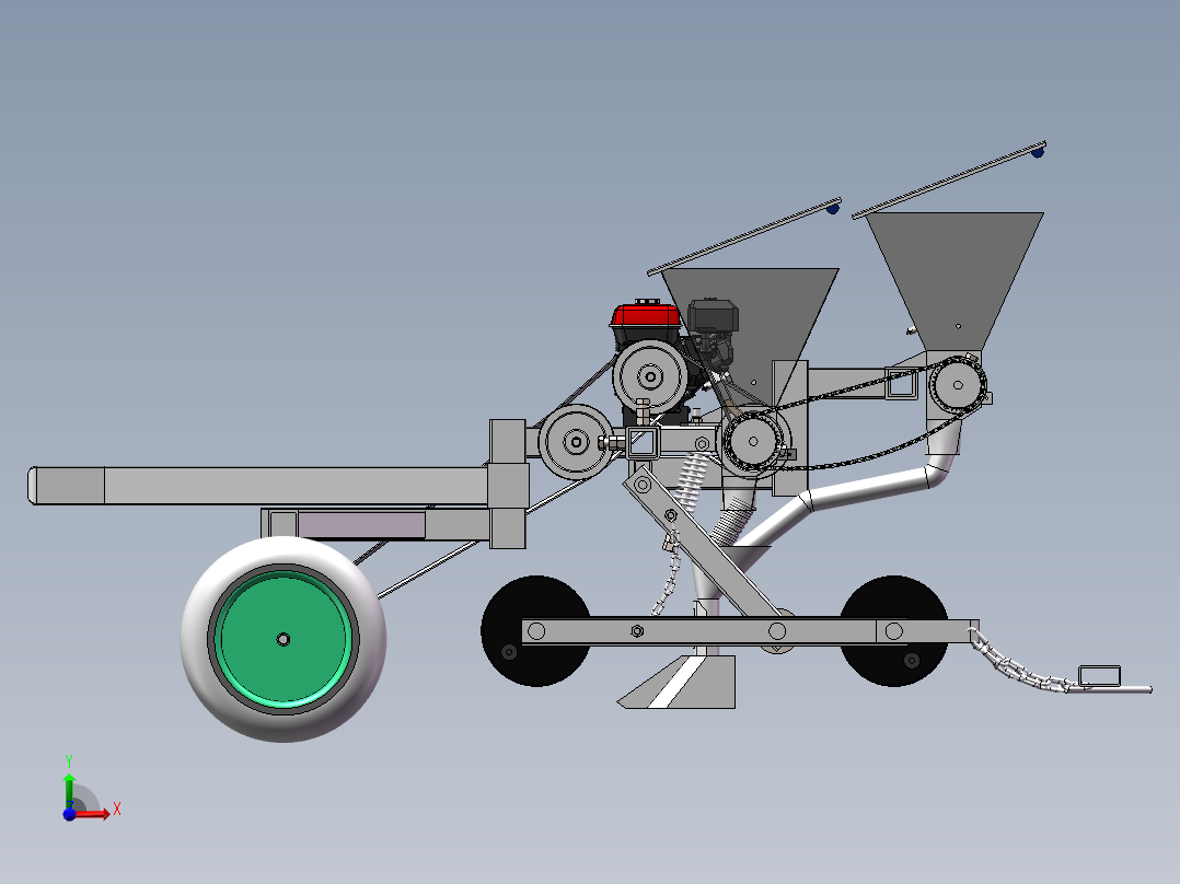 免耕玉米播种机前视图