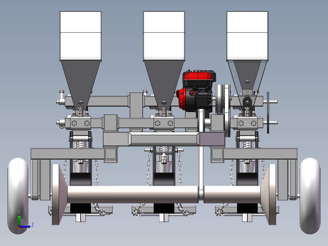 免耕玉米播种机左视图