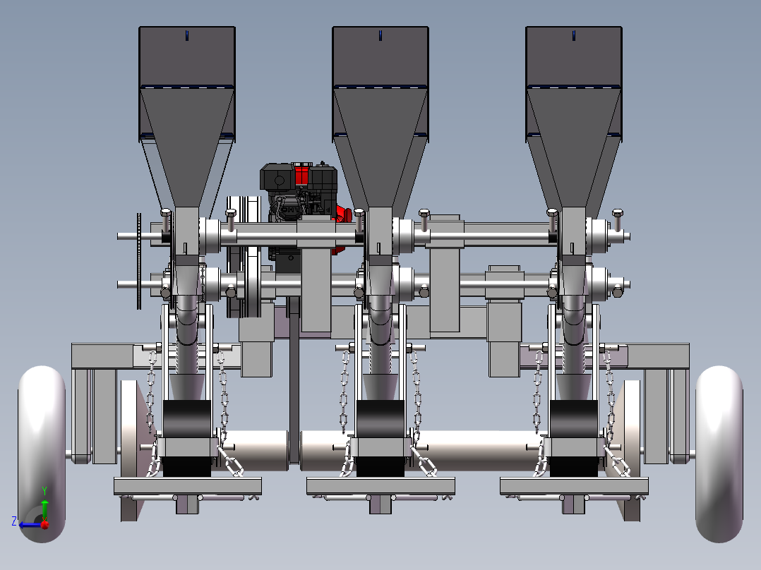 免耕玉米播种机右视图