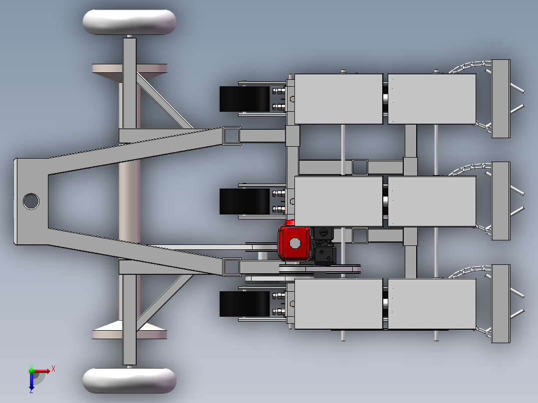 免耕玉米播种机俯视图