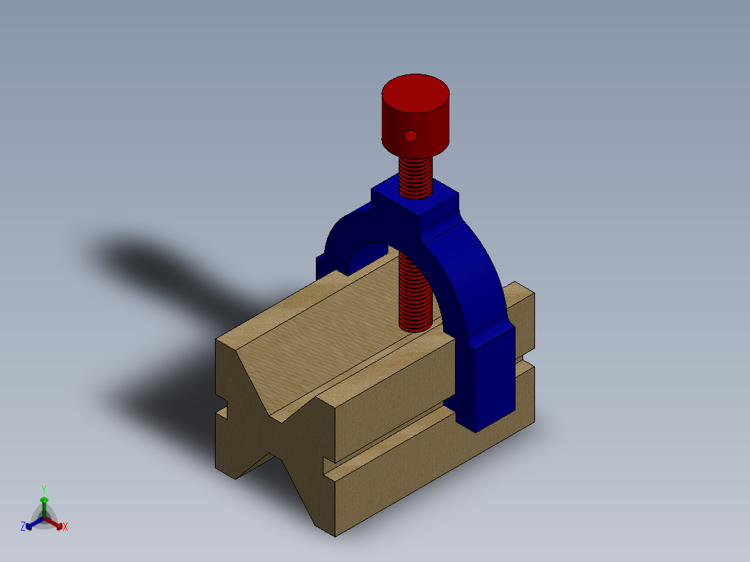 管虎钳正等轴测图
