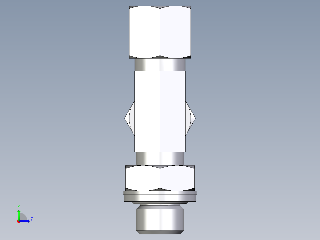 卡套式工业通用硬管接头EO_Adjustable_locknut_run_tee_LEE08LRCF左视图