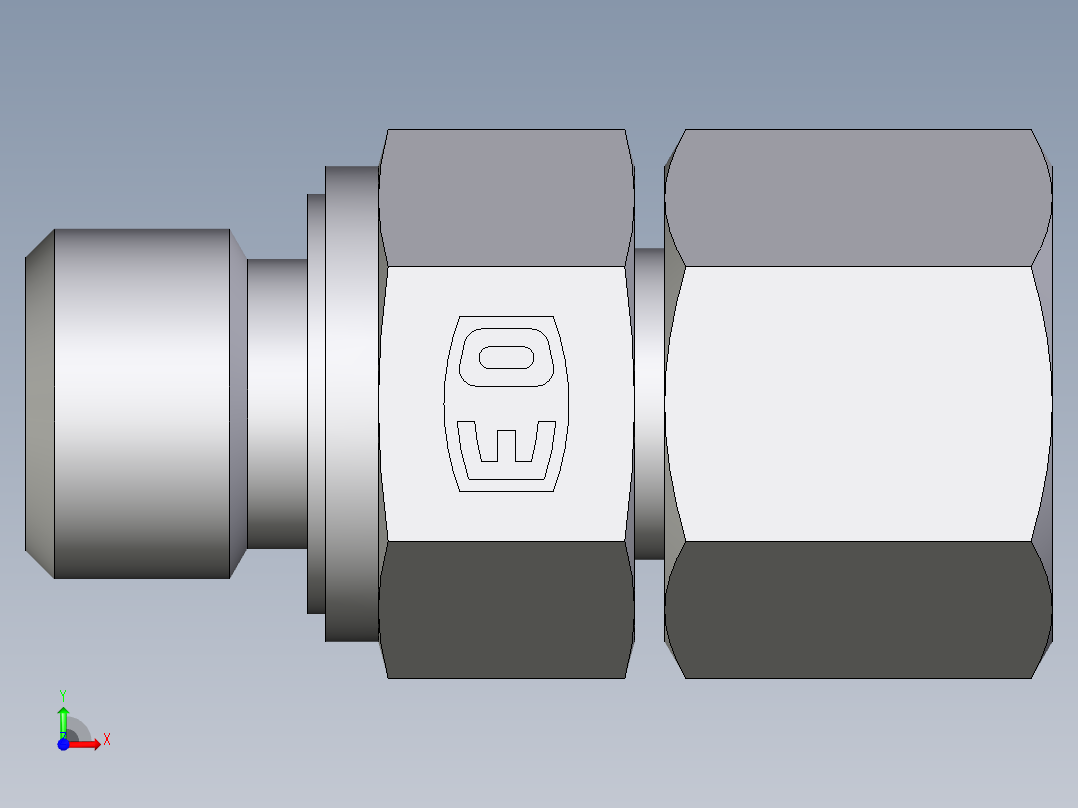 卡套式工业通用硬管接头EO_Swivel_connector_EGE08SMEDCF前视图