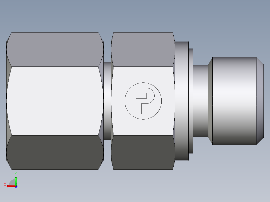卡套式工业通用硬管接头EO_Swivel_connector_EGE08SMEDCF后视图