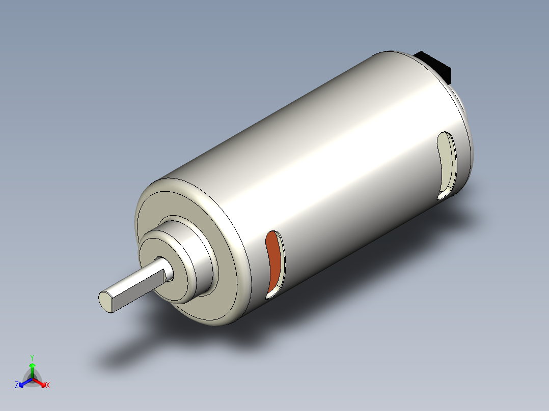 电动马达4＂x2＂正等轴测图