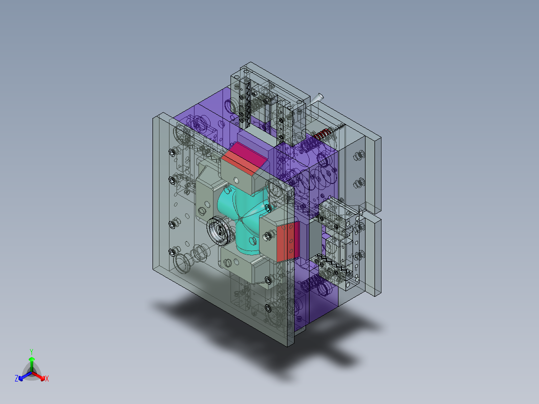 带4个幻灯片的聚氯乙烯弯头110正等轴测图