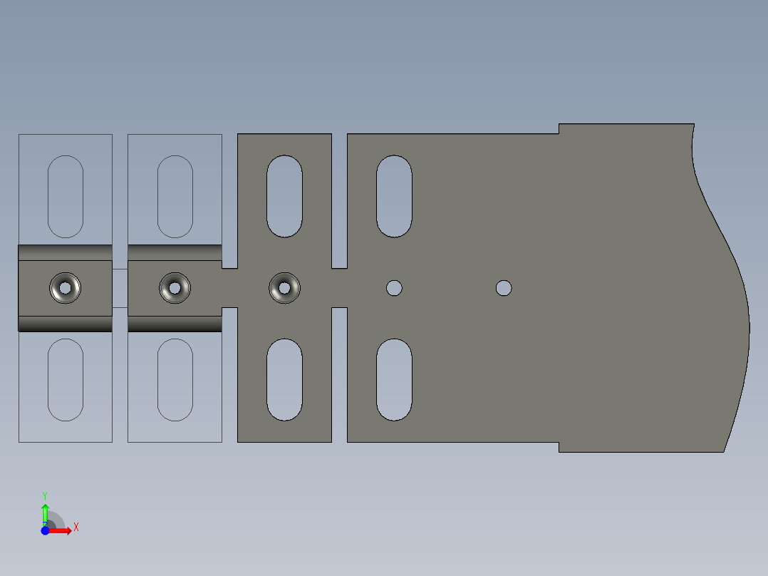调节夹级进模（CAD图+UG三维）前视图