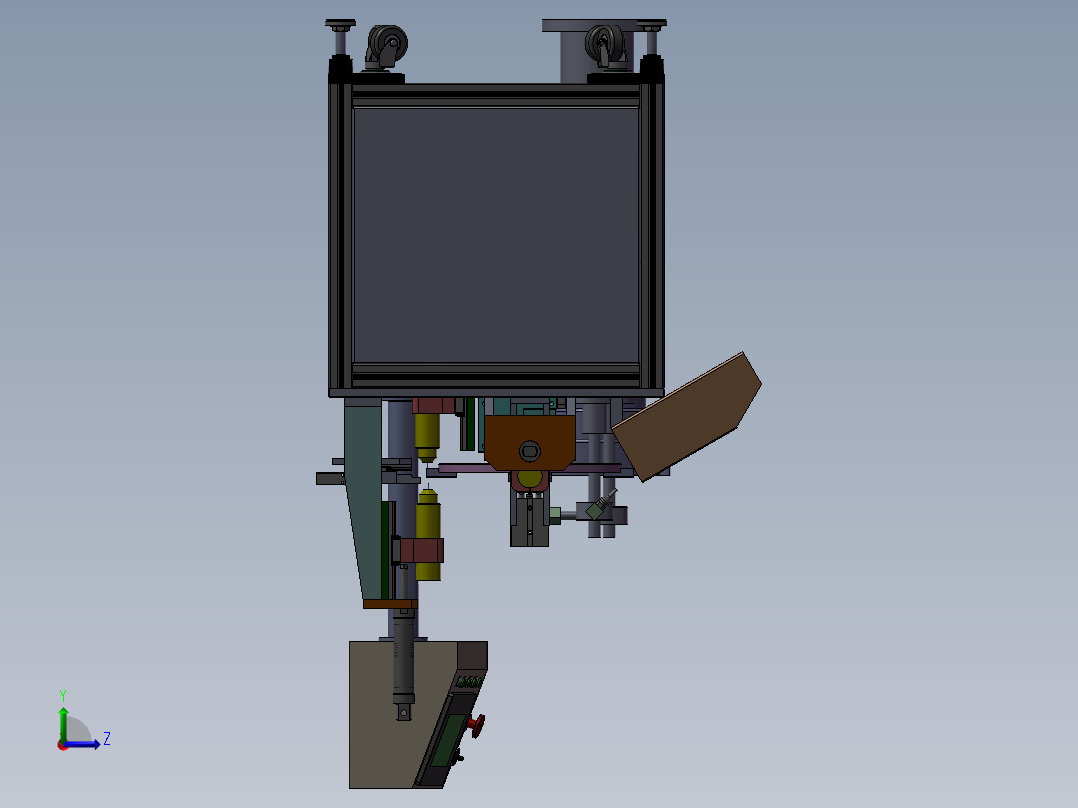 打孔机 3D模型 非标自动化设备3D图纸设计左视图