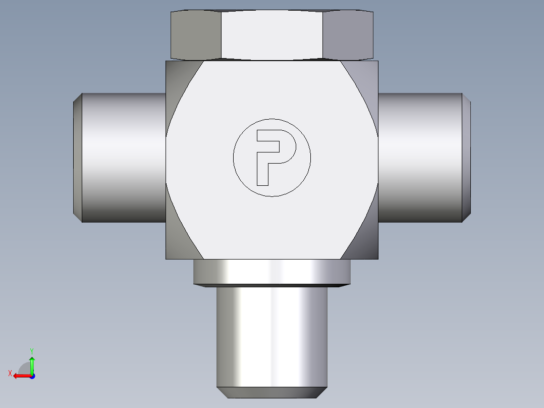 卡套式工业通用硬管接头EO_High_pressure_banjo_tee_TH08LMOMD71后视图