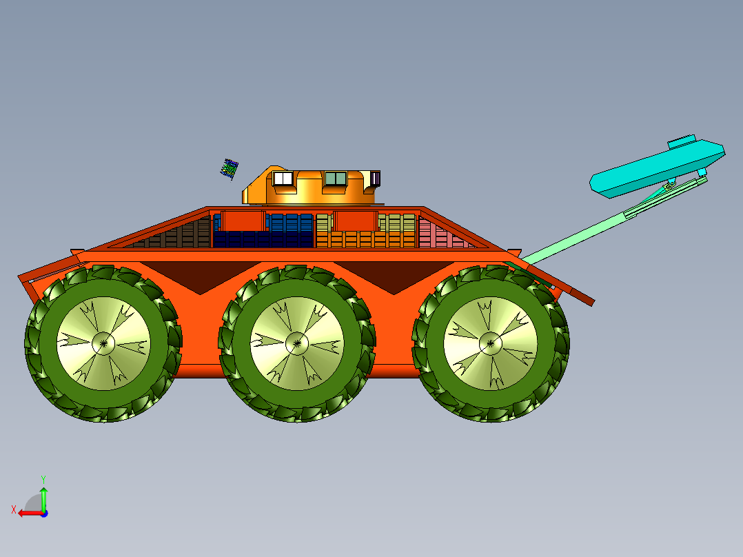 无人驾驶作战车辆后视图