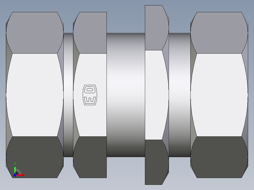 卡套式工业通用硬管接头EO_Bulkhead_union_SV42ZL71前视图
