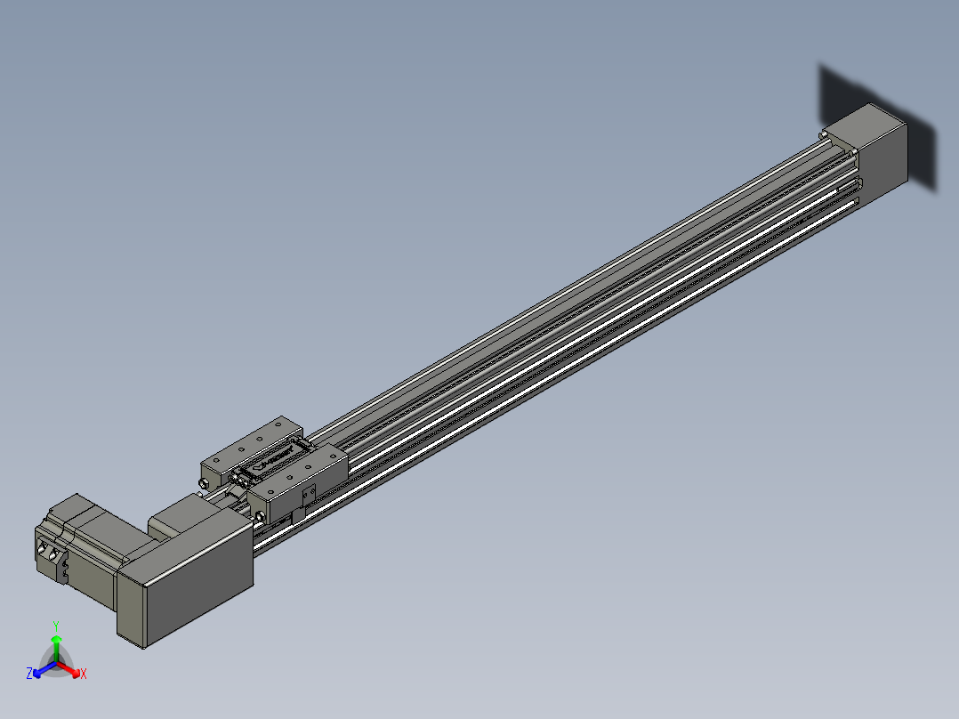 威洛博直线电机模组EB4-L40-S550-BL-57-MS3正等轴测图