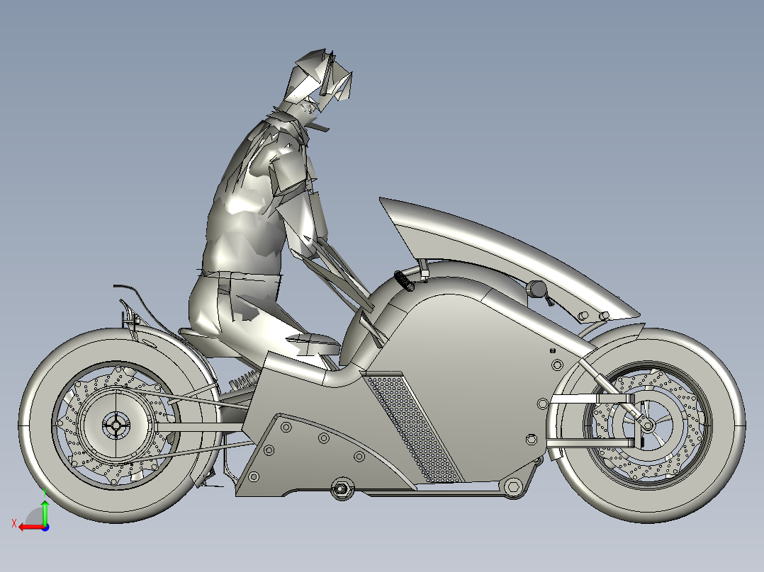 电动自行车 摩托车 (5)后视图