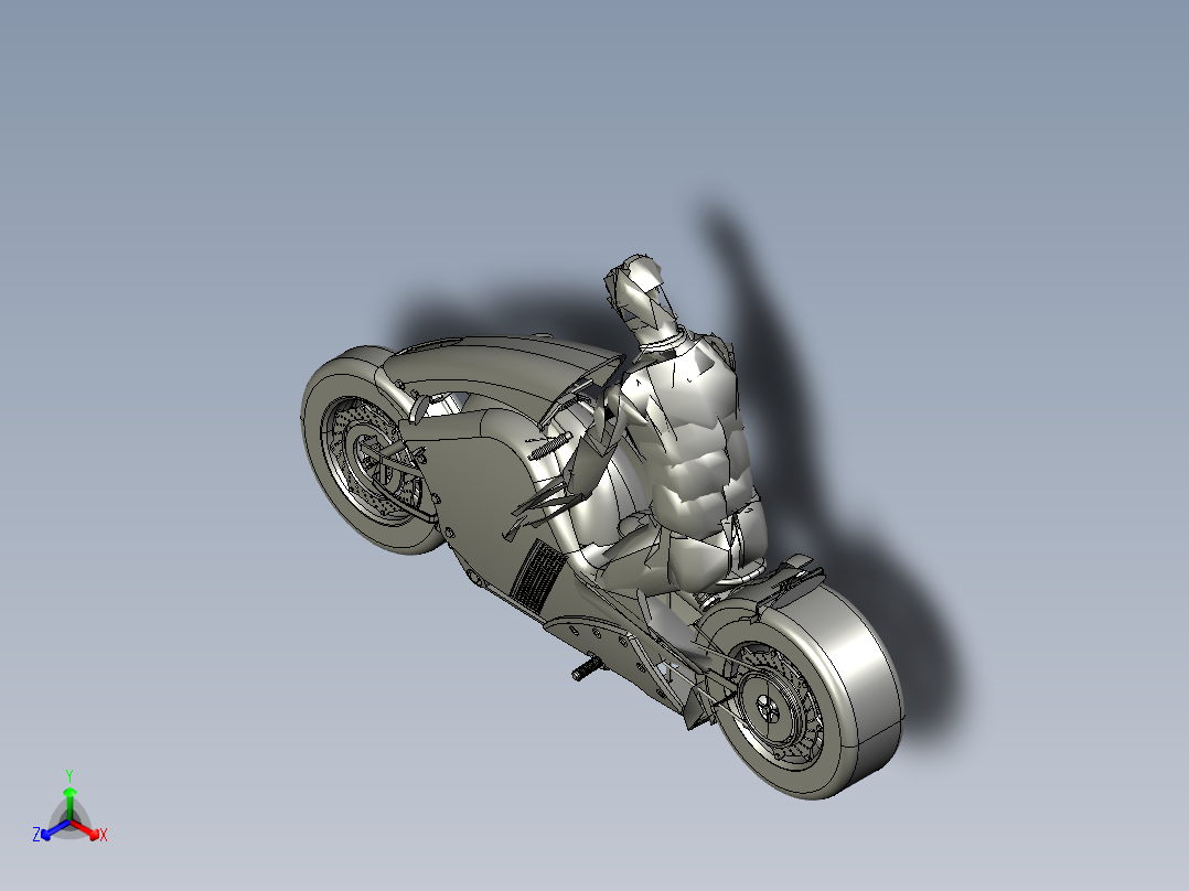 电动自行车 摩托车 (5)正等轴测图