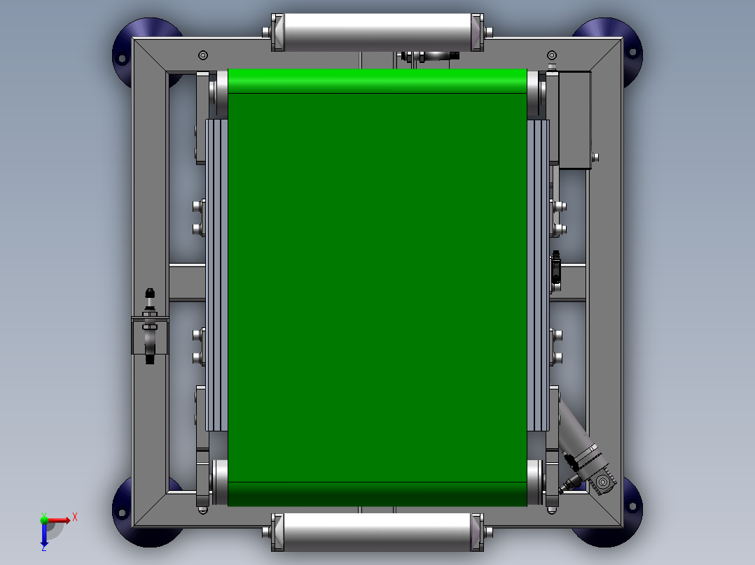 90度旋转输送机sw18可编辑俯视图
