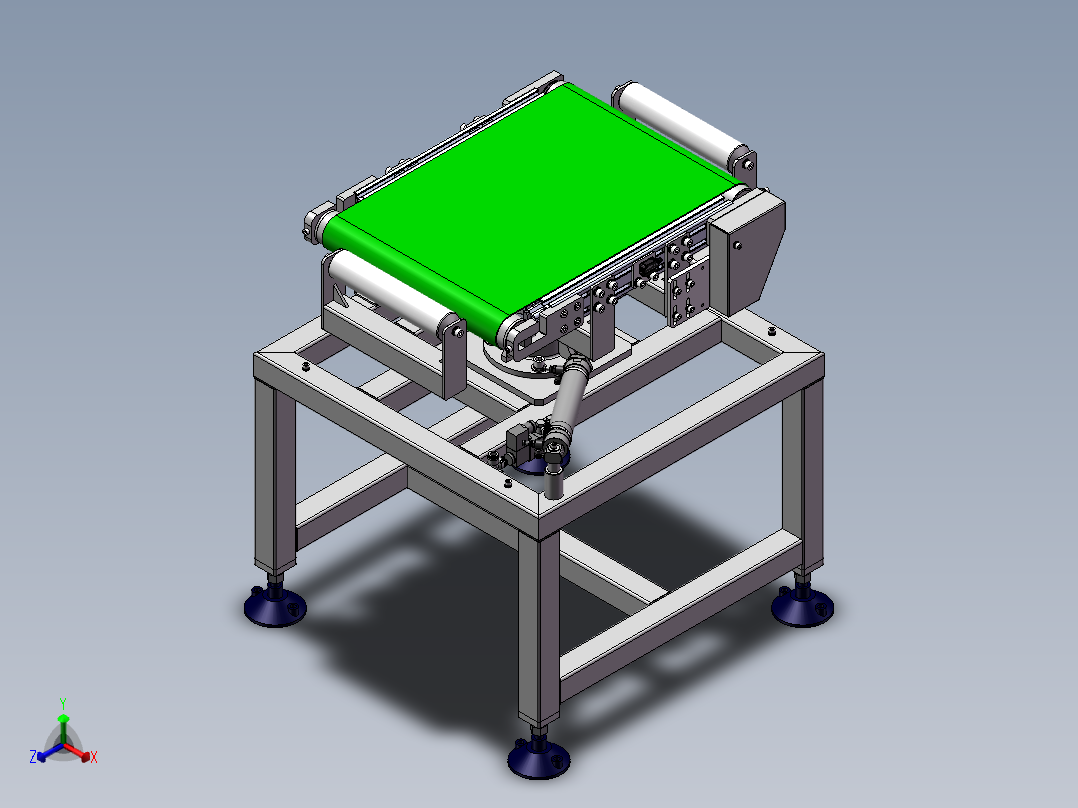 90度旋转输送机sw18可编辑正等轴测图