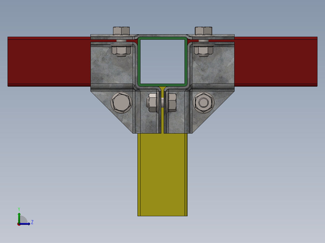 方管连接固定左视图