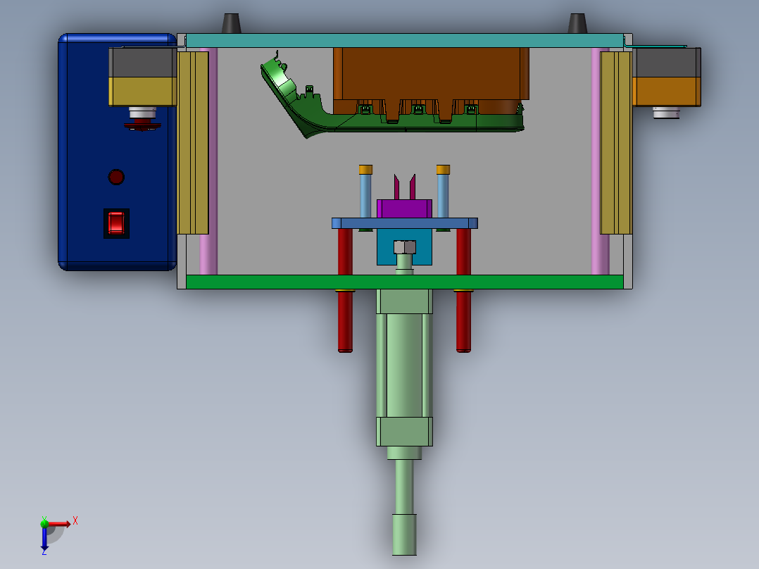 塑胶注塑件热切水口机俯视图