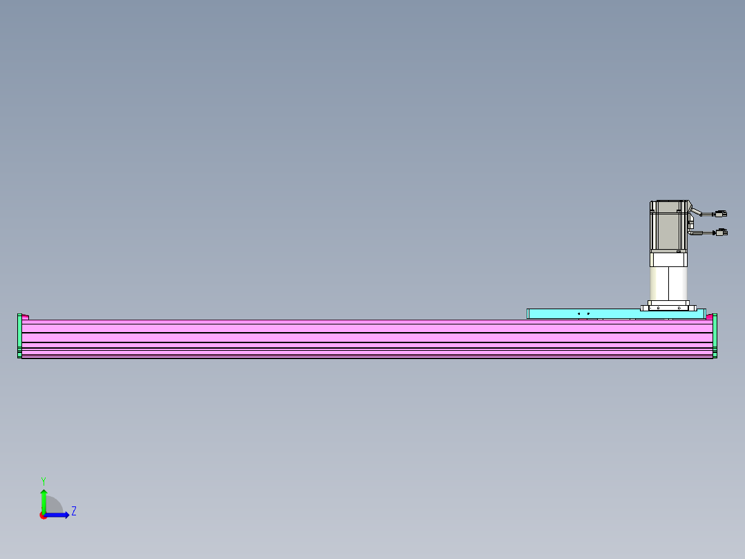 东锦齿条传动DH210G-L167-S1050-BU-减速机+P750W.STEP左视图