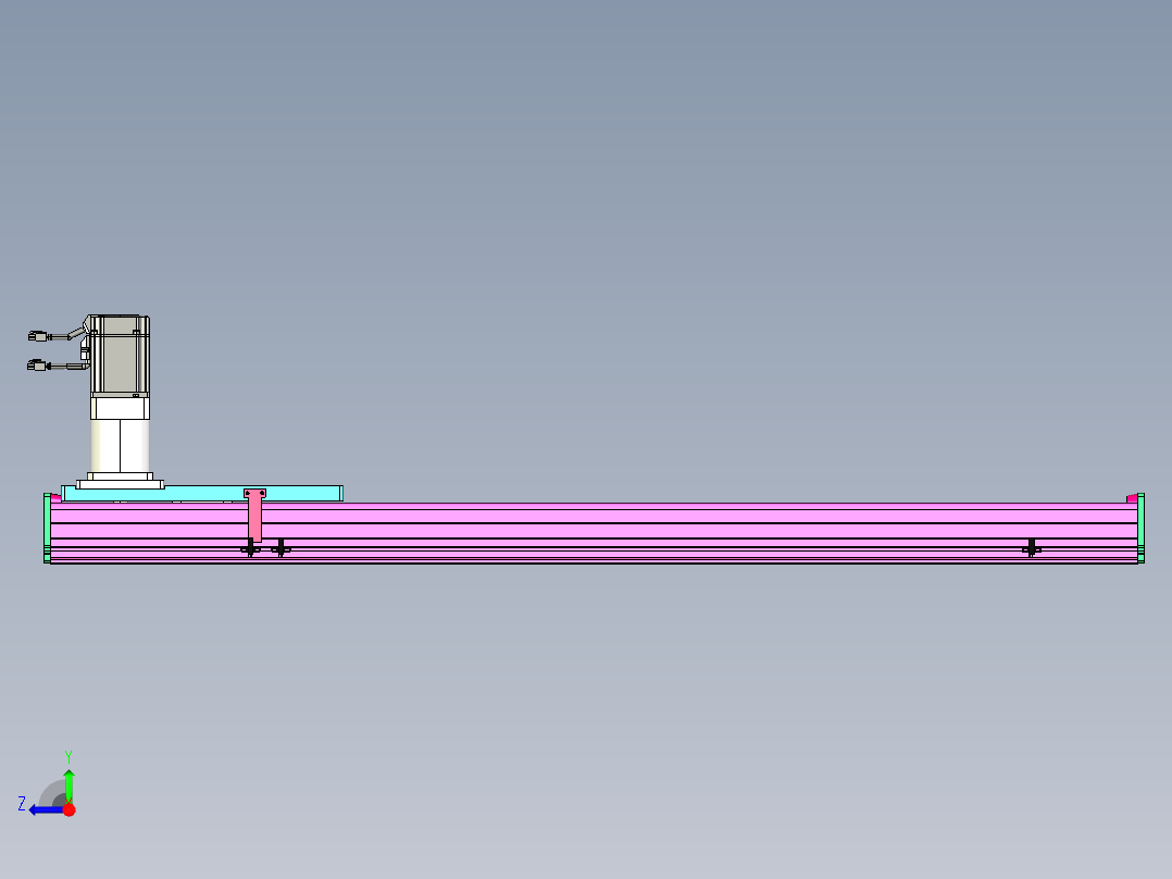 东锦齿条传动DH210G-L167-S1050-BU-减速机+P750W.STEP右视图
