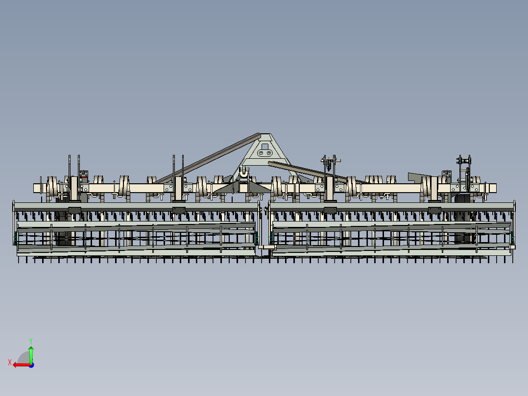 大范围耕地机犁地机后视图