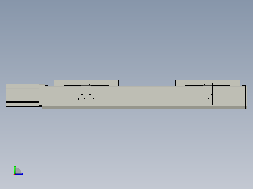 直线模组LHC17-S400-M设计图纸左视图