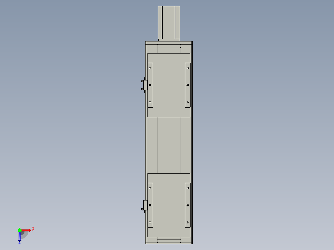 直线模组LHC17-S400-M设计图纸俯视图