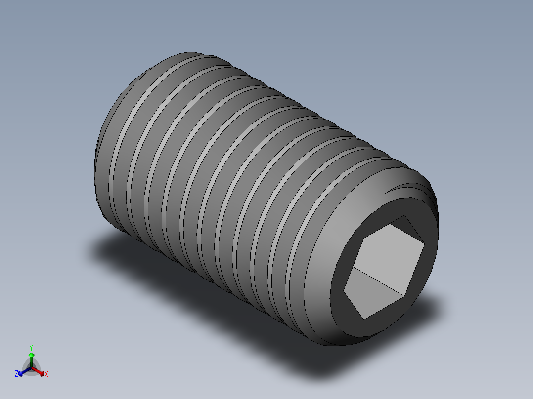 DIN 913-ISO 4026 固定螺钉-M24 L=40.SLDPRT正等轴测图