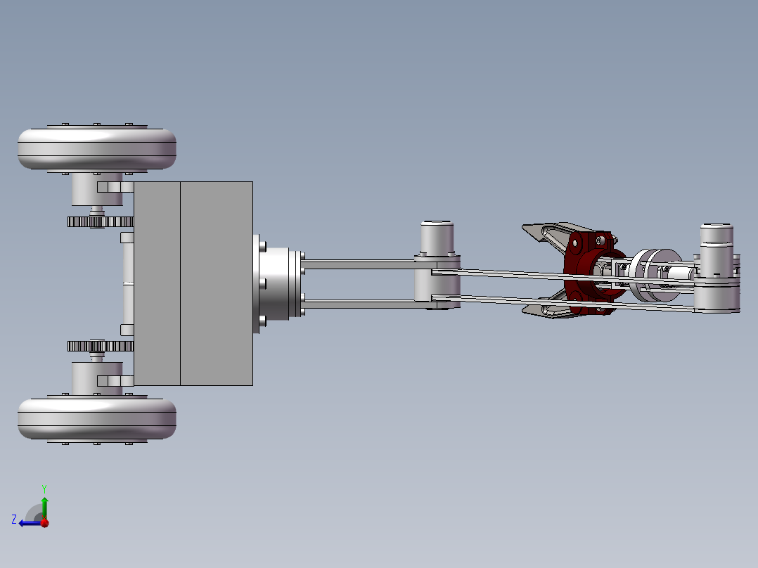 草莓采摘机设计右视图