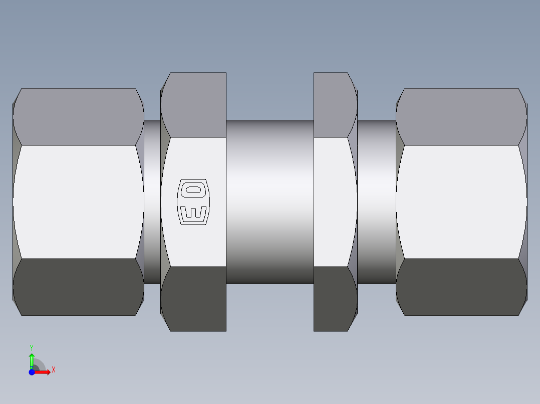 卡套式工业通用硬管接头EO_Bulkhead_union_SV20ZSCF前视图