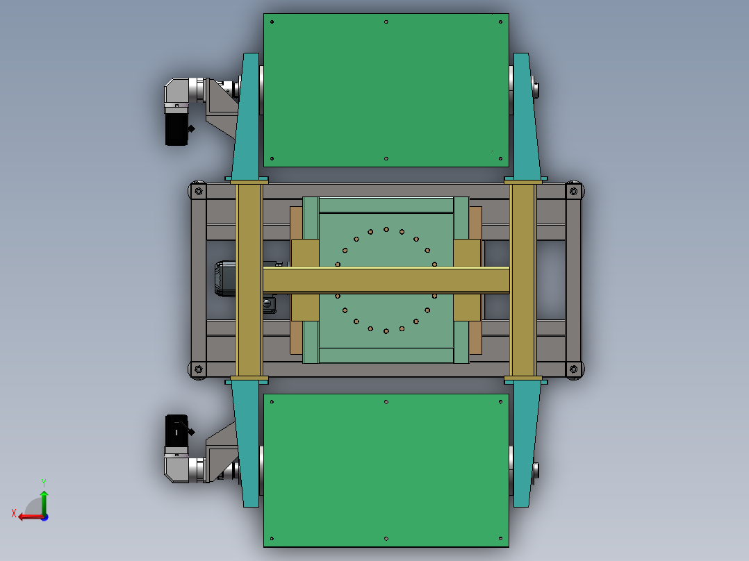 二轴变位机设备sw18可编辑后视图