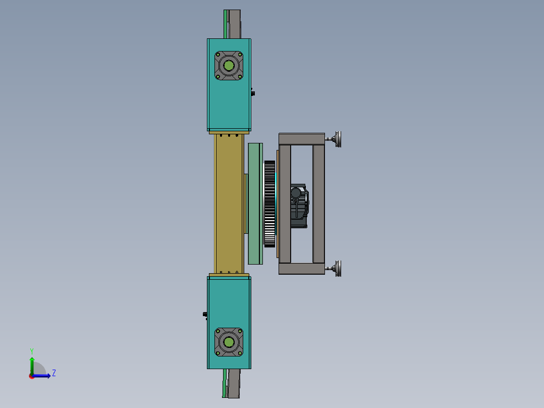 二轴变位机设备sw18可编辑左视图