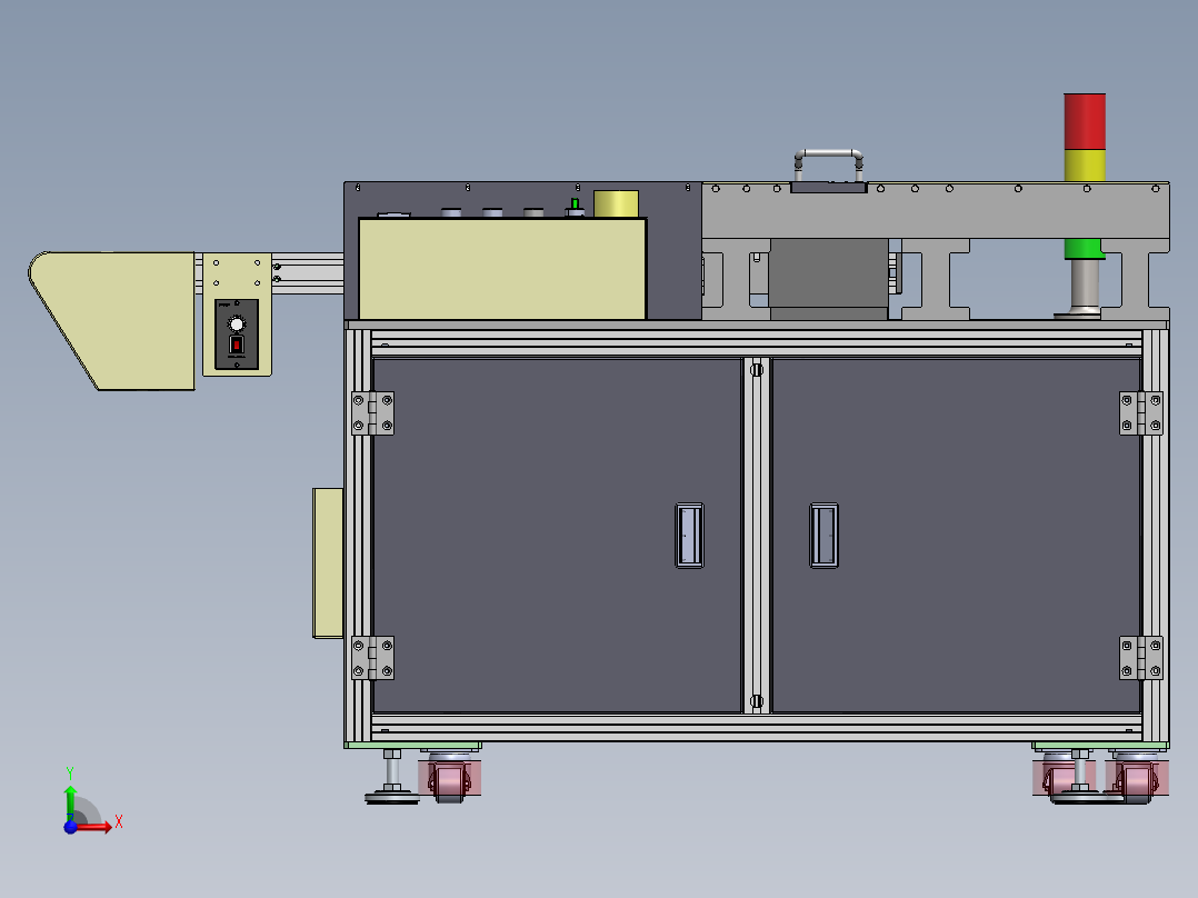 ol撕膜机（sw18可编辑+工程图）前视图