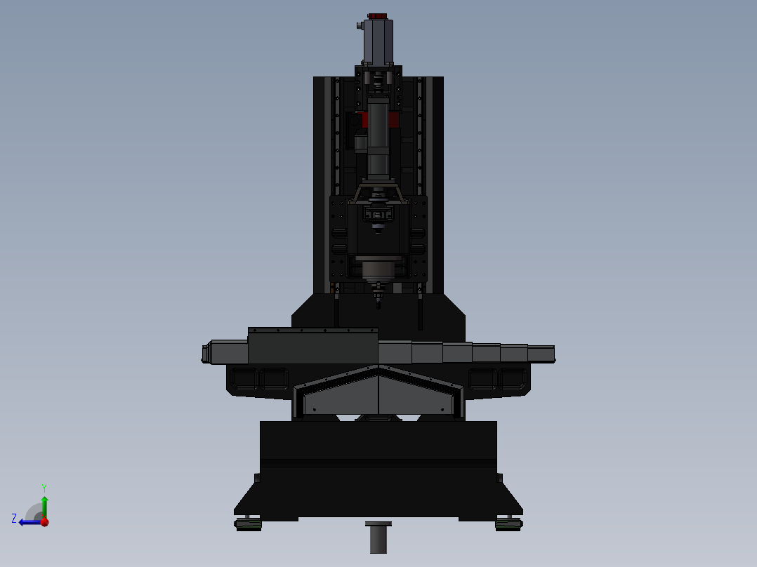 CNC数控主机3d图纸 BT40主轴机床3d图纸 三轴数控加工中心3d模型右视图