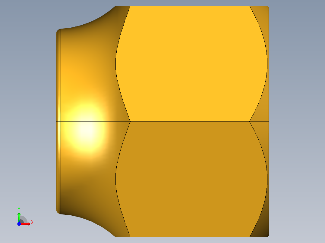 扩口式工业通用硬管接头Short Forged Nut 14FSX-8前视图