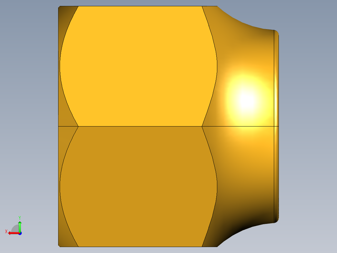 扩口式工业通用硬管接头Short Forged Nut 14FSX-8后视图