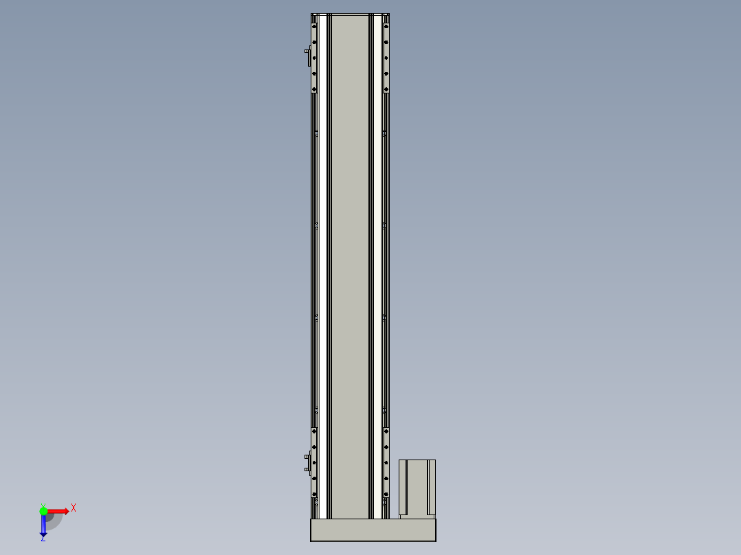 直线模组LHA170-S850-L设计图纸俯视图