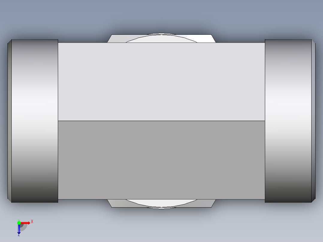 卡套式工业通用硬管接头EO_Adjustable_locknut_branch_tee_TEE42LMOMDCF俯视图