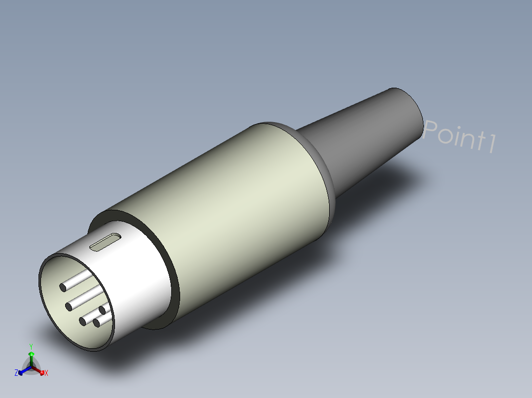 plug-5pindin正等轴测图
