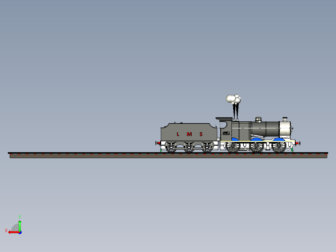 蒸汽机车右视图