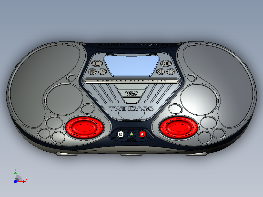 1120立体声扬声器PROE设计前视图