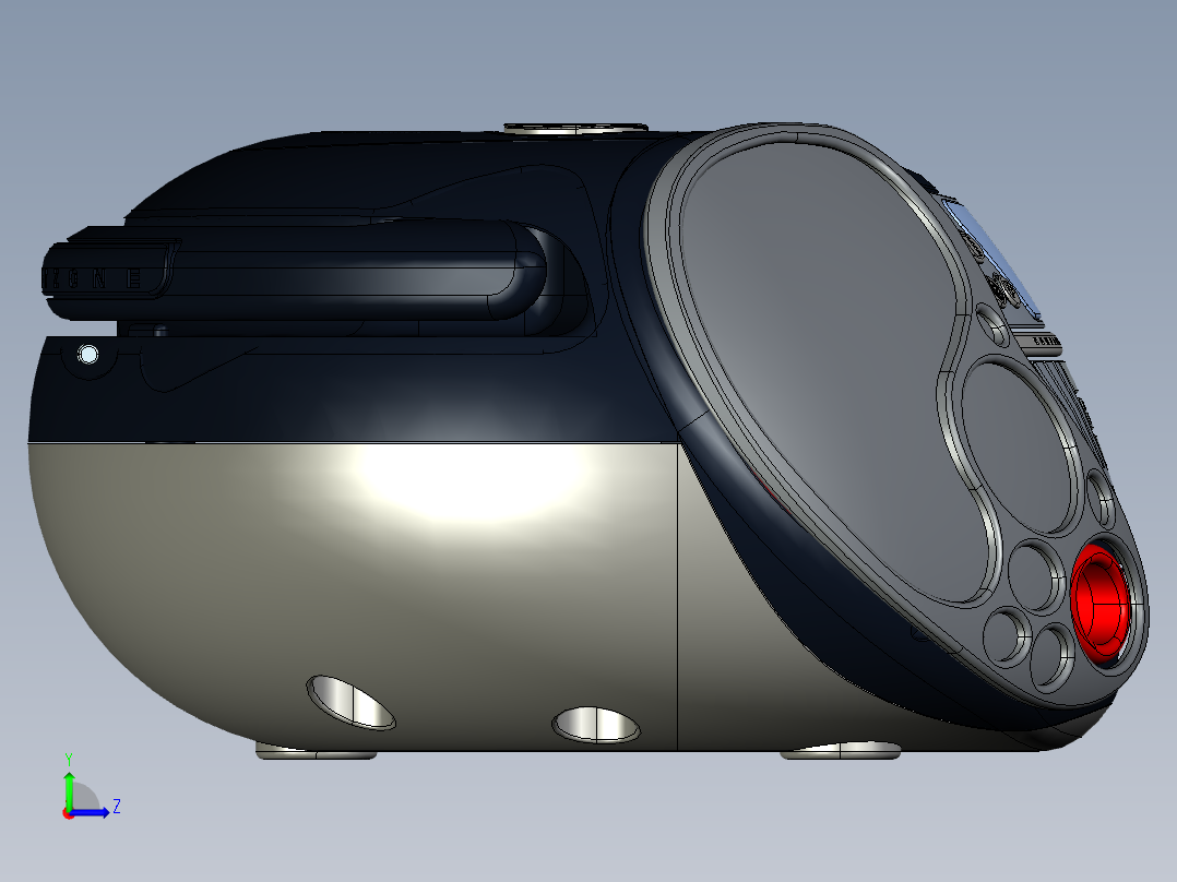 1120立体声扬声器PROE设计左视图