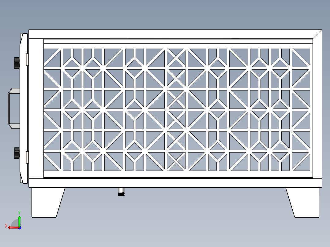 活性炭箱（sw21可编辑+cad）后视图
