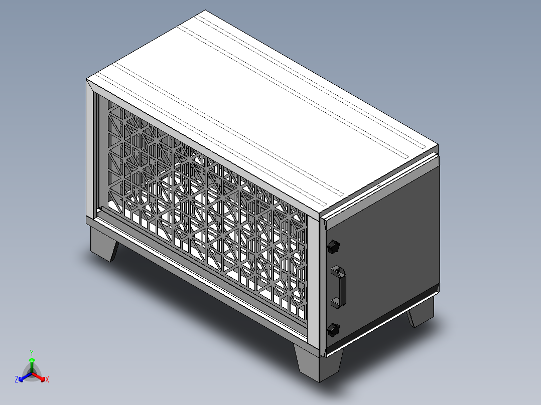 活性炭箱（sw21可编辑+cad）正等轴测图