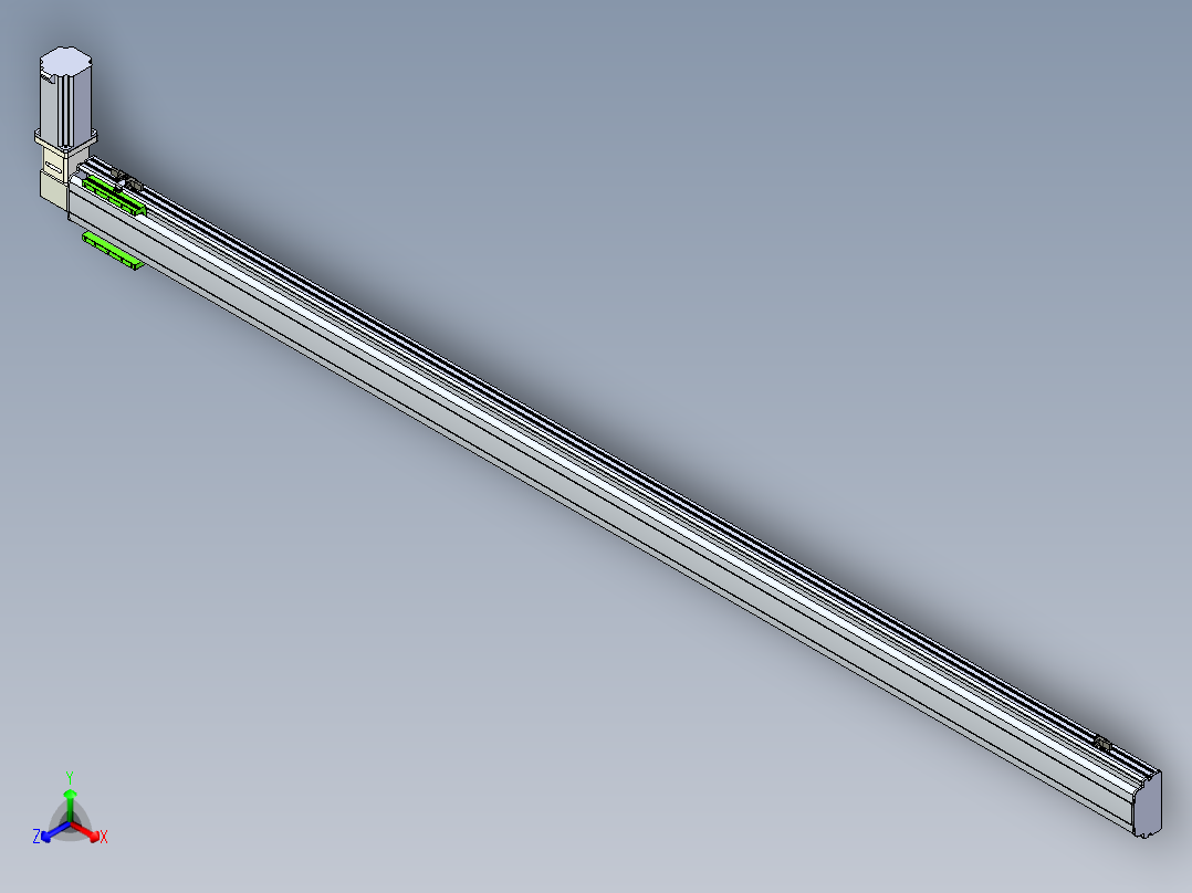 同步带滑台-半封闭B13-L90-S2550-R-Z86-D3正等轴测图