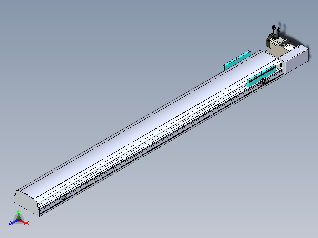 同步带滑台-半封闭B22H-L100-C-S1700-R-P75-D3-N5正等轴测图
