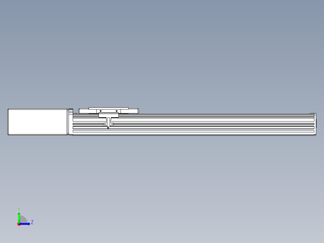 同步带全封闭直线模组TPA-HCB-110D-90-L400-MR-Y-P40-N3左视图