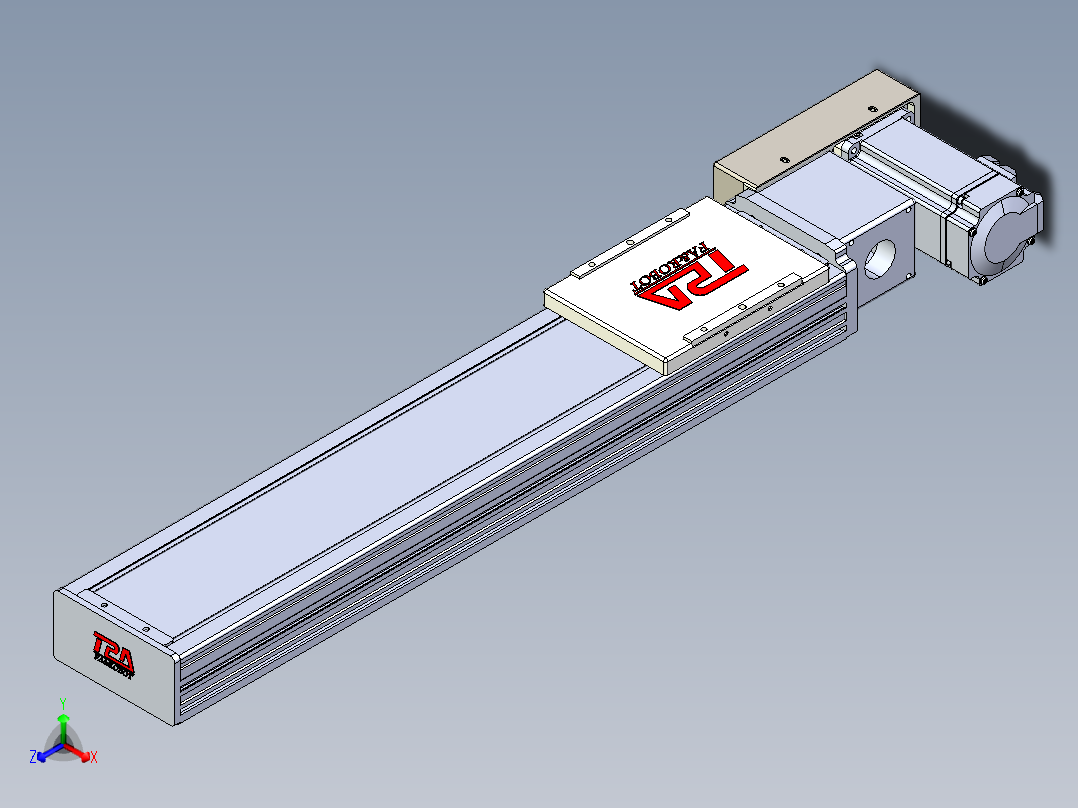 同步带全封闭直线模组TPA-HCB-110D-90-L400-MR-Y-P40-N3正等轴测图