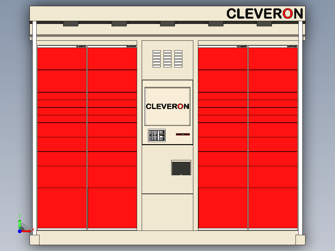 智能包裹终端前视图